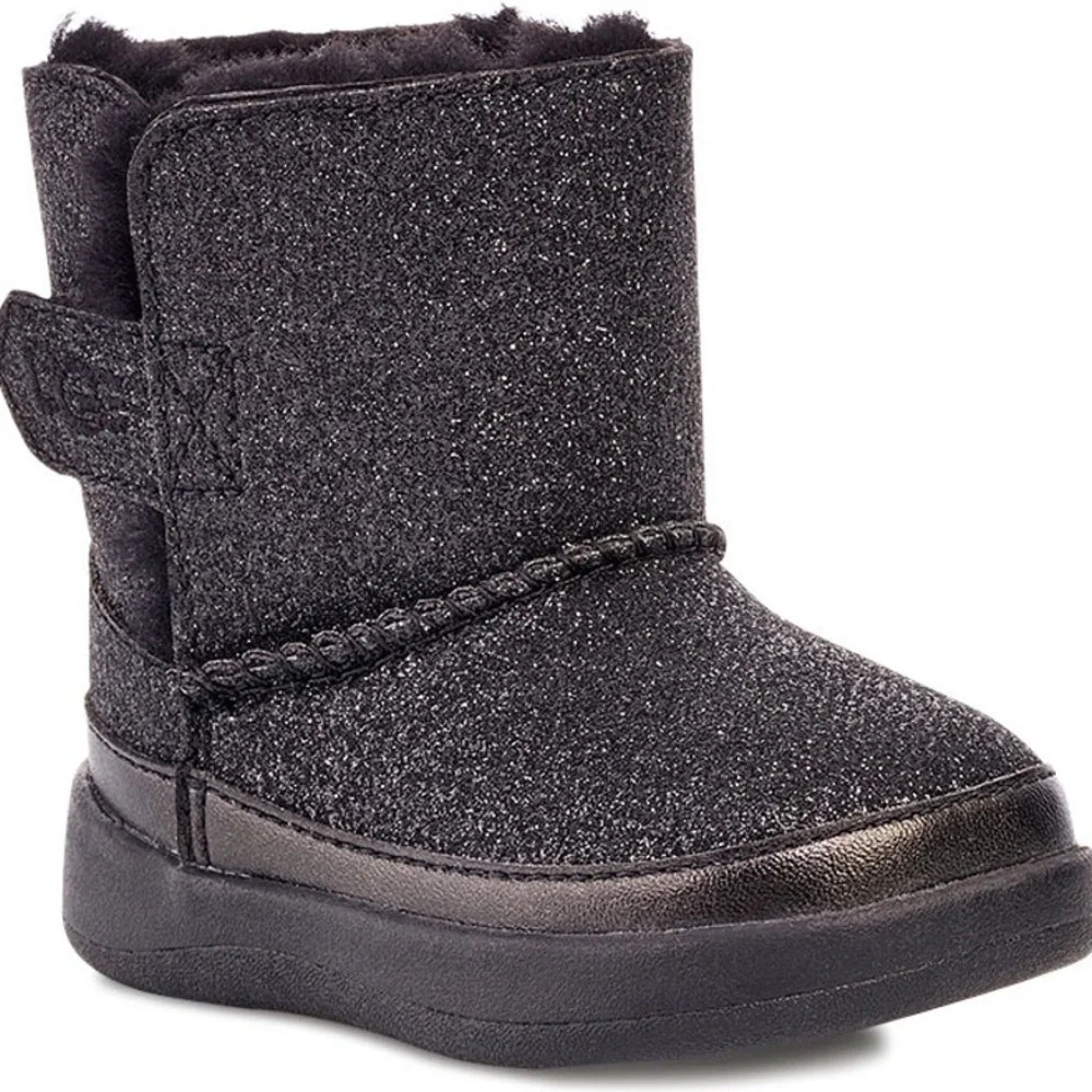 UGG Kids Keelan Glitter Black Bootie Infant Toddler Size 6 1104652T‎